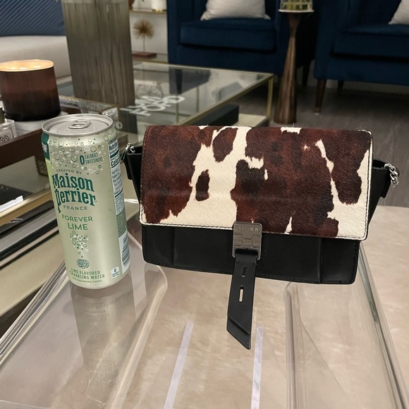 Reiss Calfskin Leather and Animal Print Crossbody Bag - Picture 6 of 6